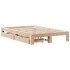 Estructura de cama sin colchón madera de pino maciza 120x200