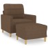 Sillón con taburete tela marrón 60