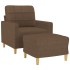 Sillón con taburete tela marrón 60