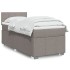 Cama box spring con colchón tela gris taupe 100x200