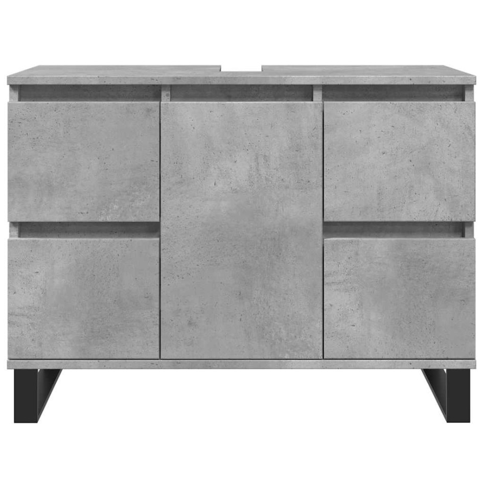Mueble de lavabo madera de ingeniería gris hormigón 80x33x60