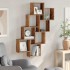 Estante cubo pared madera ingeniería envejecida 90x15x119,5