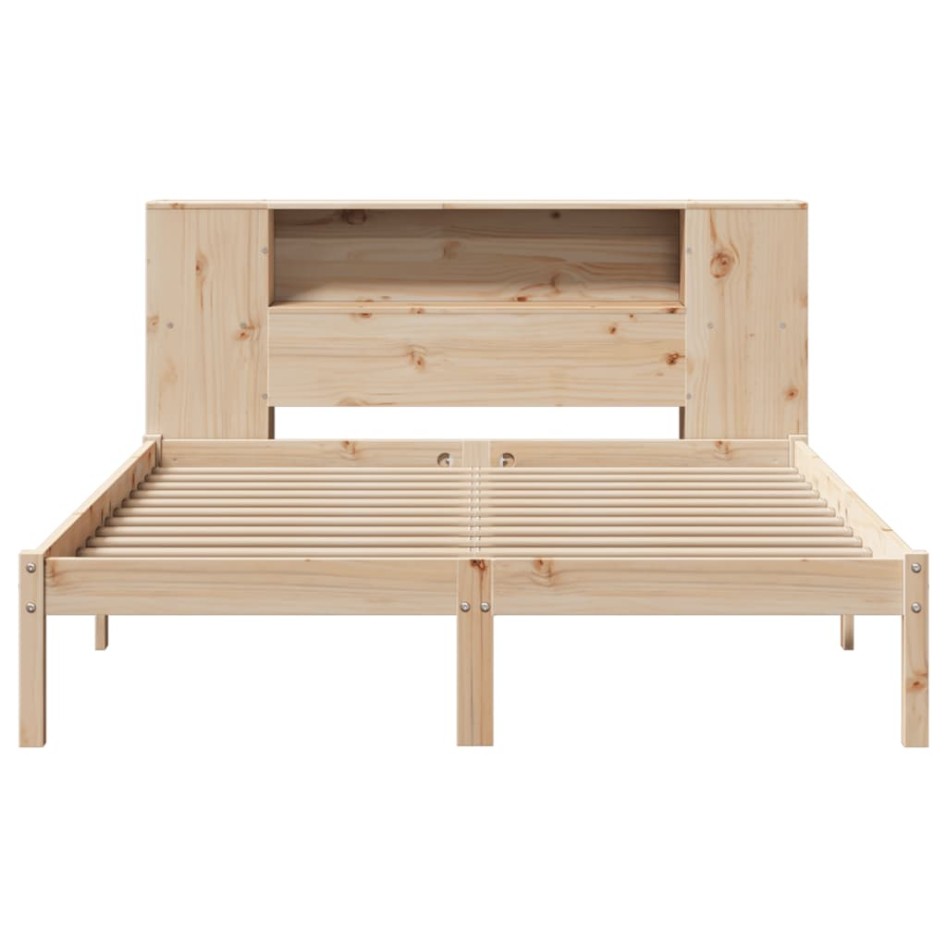 Cama con estantería sin colchón madera maciza de pino
