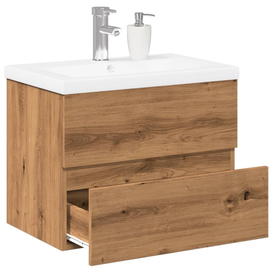 Mueble con lavabo integrado roble