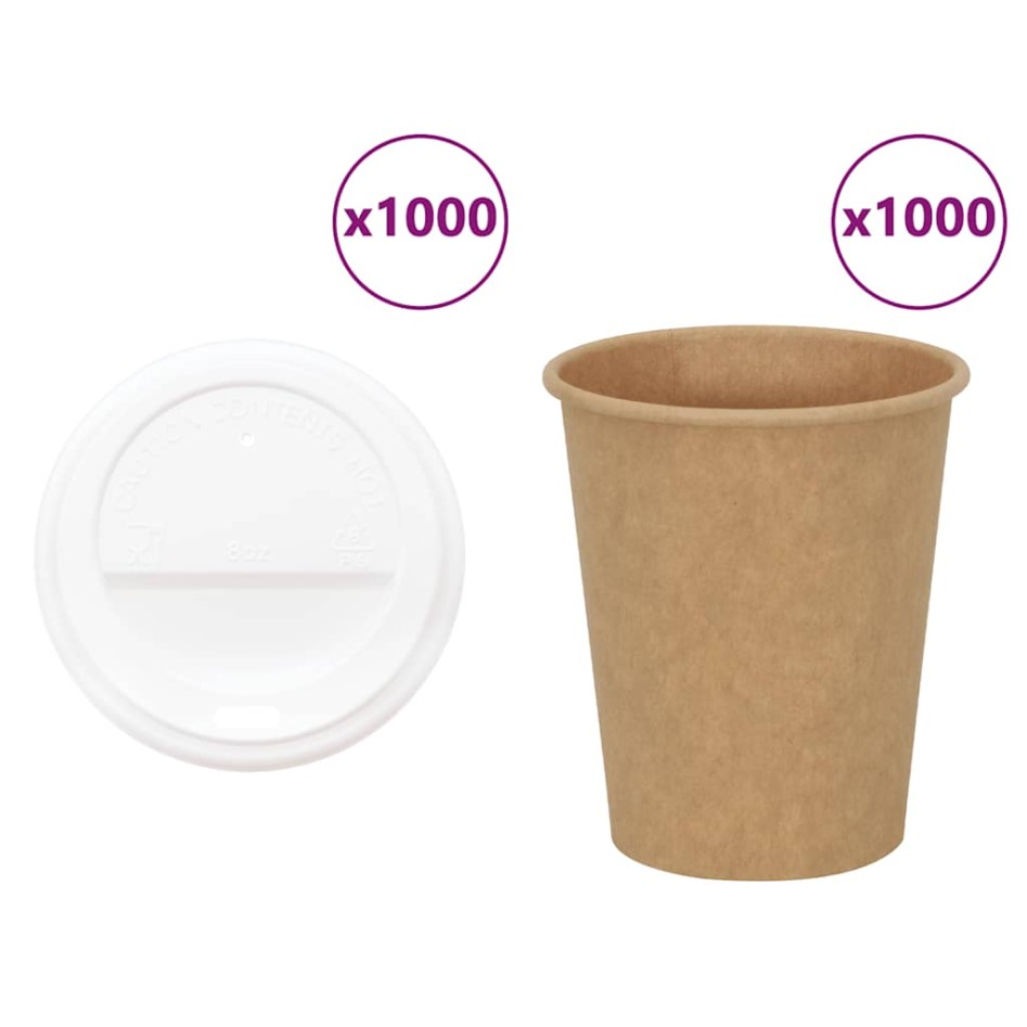 Vasos de café de papel con tapa 1000 uds 8oz