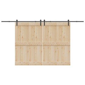 Kit de herrajes para puertas correderas acero negro 400
