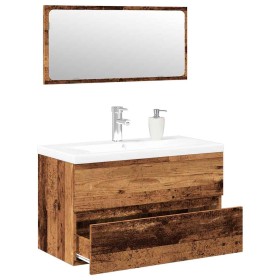 Conjunto de muebles de baño de madera antigua madera
