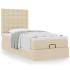 Cama otomana con colchón crema 90x200 cm