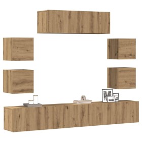 Mueble para TV de pared madera contrachapada artesanal 7