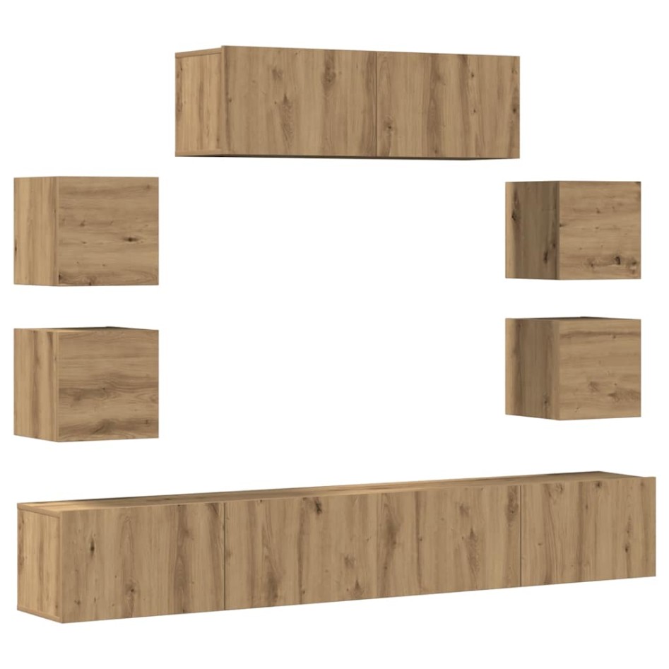 Mueble para TV de pared madera contrachapada artesanal 7
