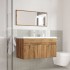 Juego de muebles baño 3 piezas madera ingeniería roble