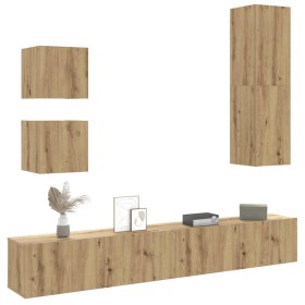 Mueble para TV de pared madera contrachapada artesanal 5