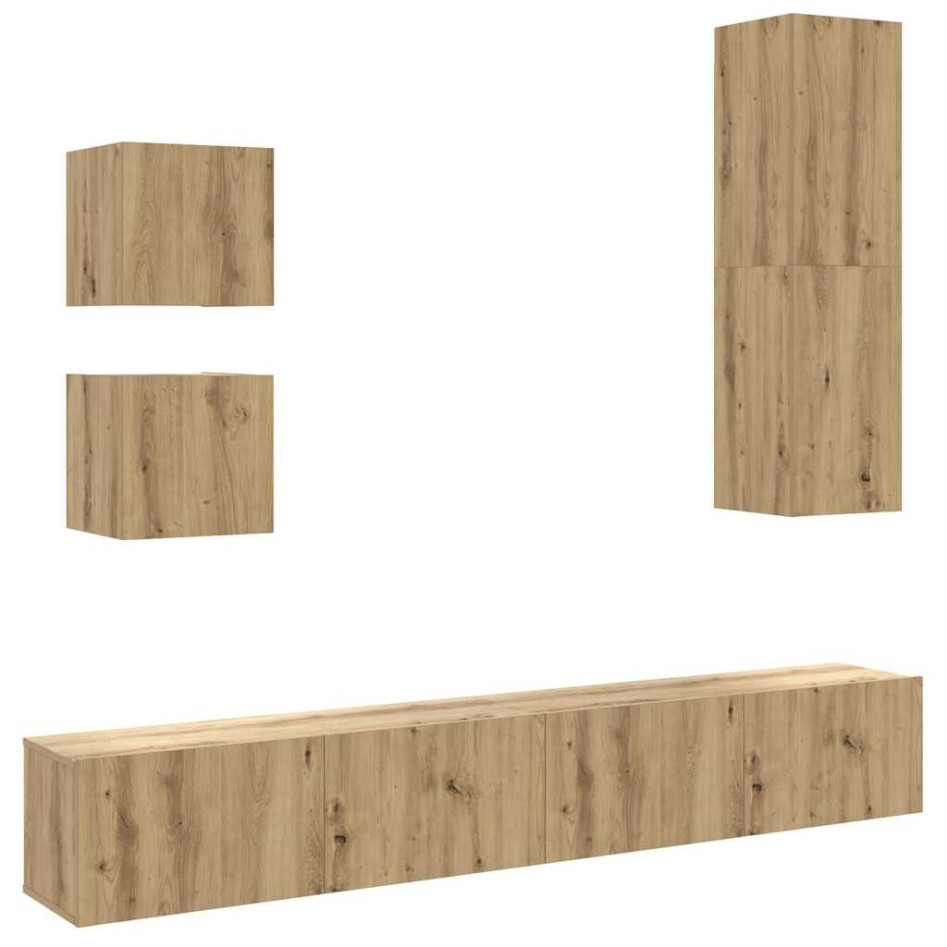 Mueble para TV de pared madera contrachapada artesanal 5