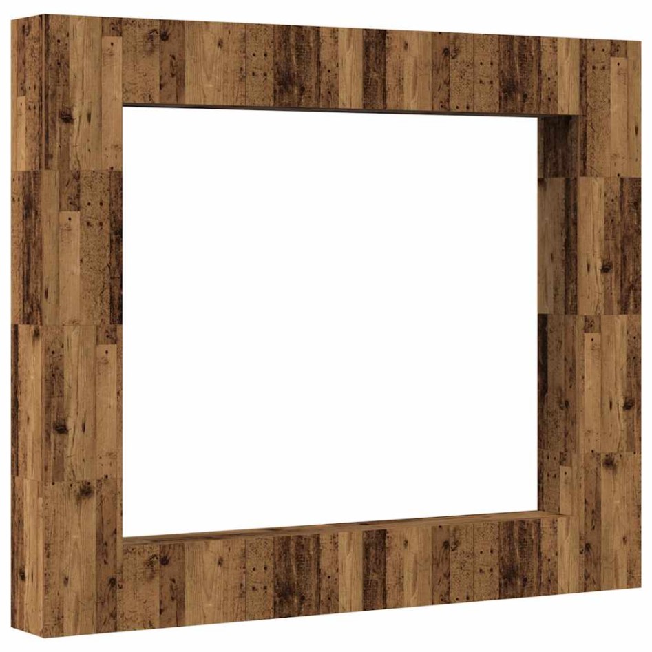 Conjunto de mueble de TV 8 piezas montado la pared madera