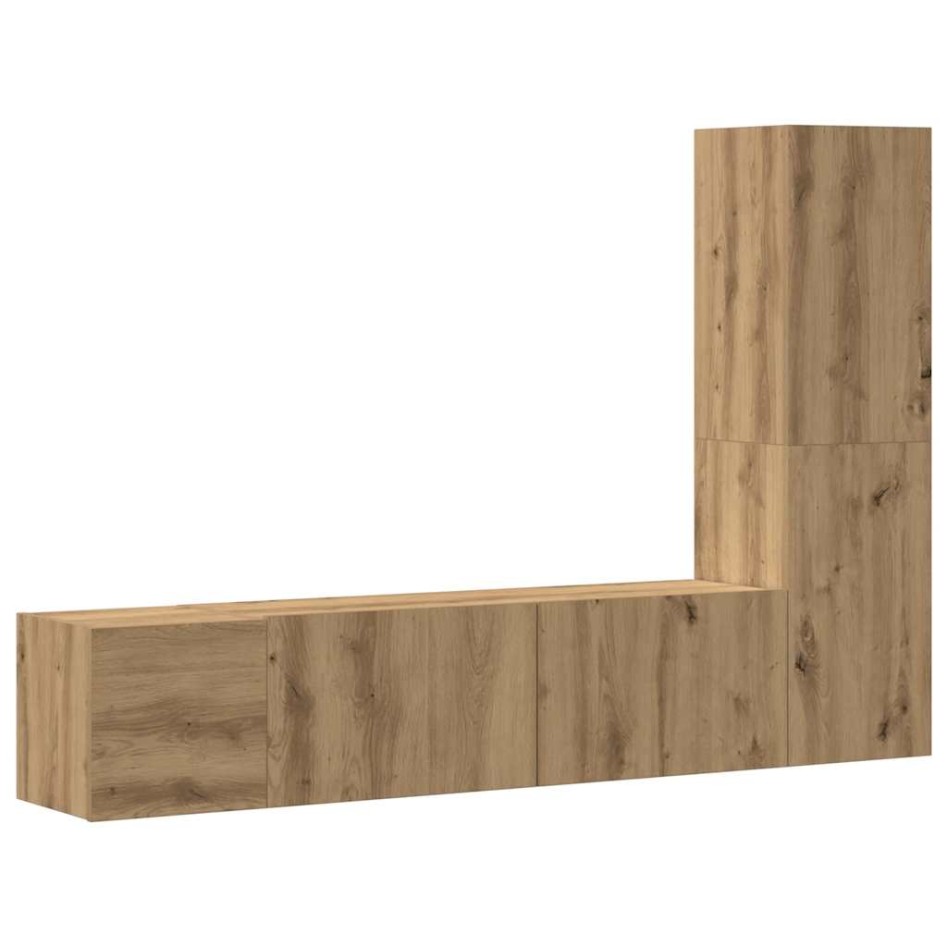 Muebles de TV de pared 3 uds madera ingeniería roble