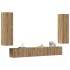 Muebles de TV de pared 4 uds madera ingeniería roble