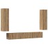 Muebles de TV de pared 4 uds madera ingeniería roble