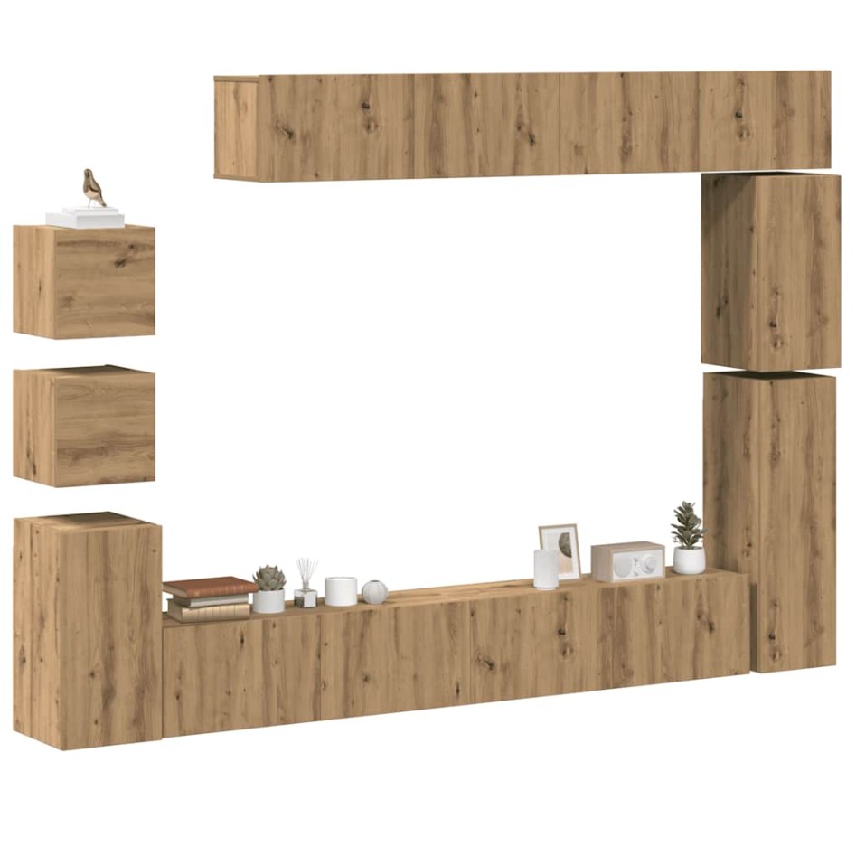Mueble para TV de pared madera contrachapada artesanal 9