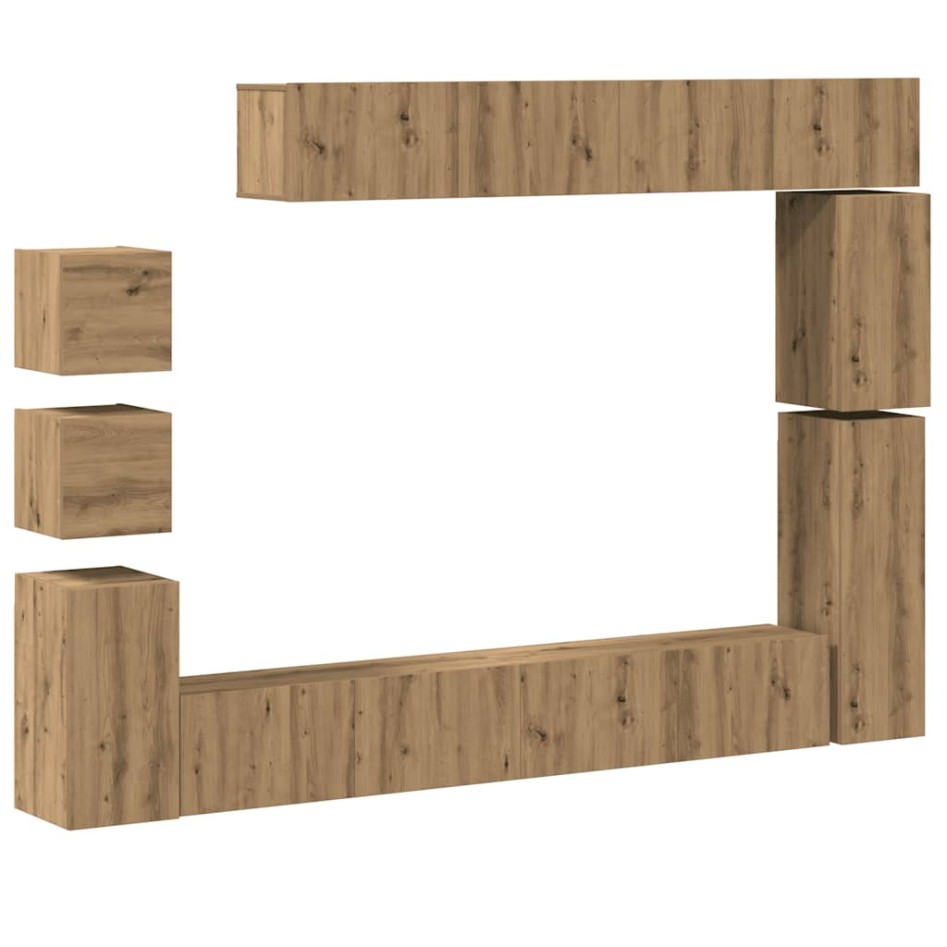 Mueble para TV de pared madera contrachapada artesanal 9