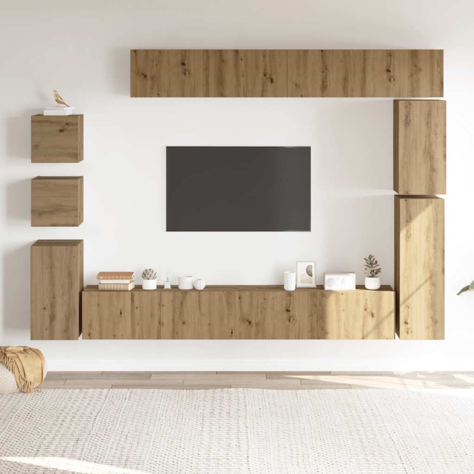 Mueble para TV de pared madera contrachapada artesanal 9