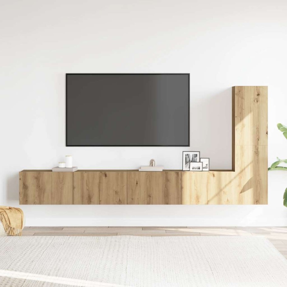 Mueble para TV de pared madera contrachapada artesanal 3