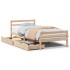 Estructura de cama sin colchón madera maciza de pino 90x200