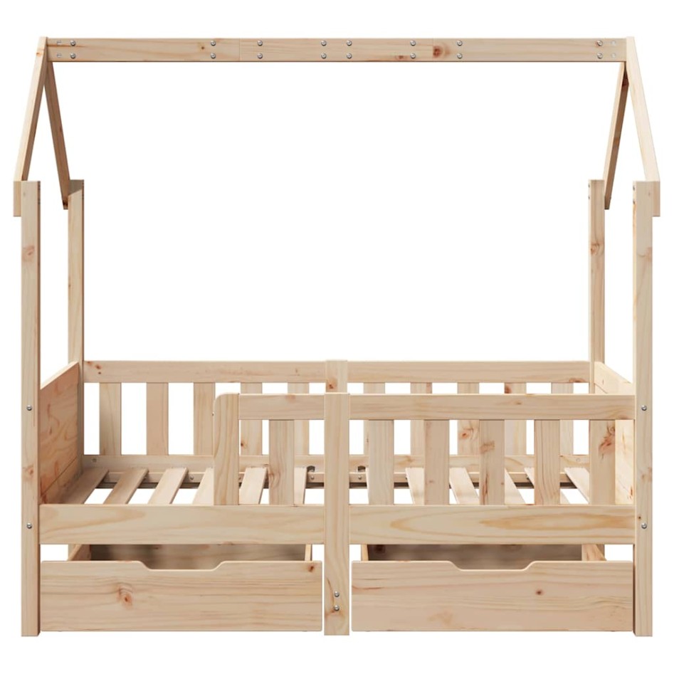 Estructura de cama para niños con cajones madera pino 70x140