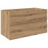 Mueble para lavabo con lavabo integrado y grifo roble