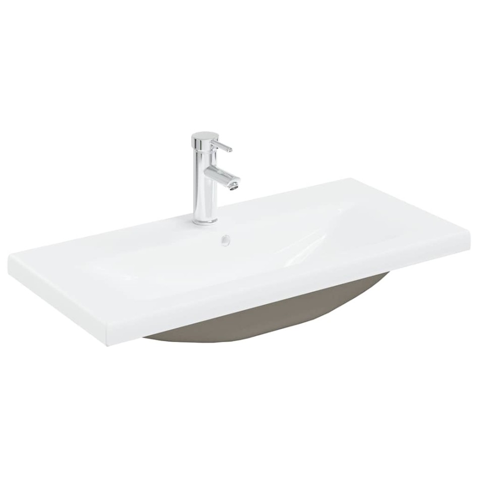 Mueble para lavabo con lavabo integrado y grifo roble