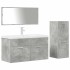 Juego muebles de baño 4 pzas madera contrachapada gris