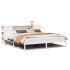 Cama con estantería sin colchón madera maciza blanca 200x200