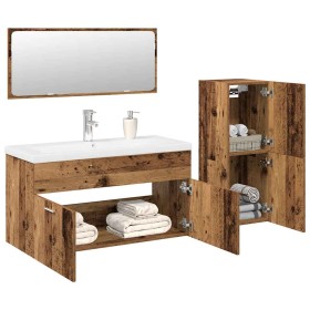 Juego de muebles de baño 4 piezas madera ingeniería