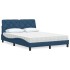 Cama con colchón tela azul 140x200