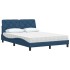 Cama con colchón tela azul 140x200