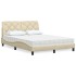 Cama con colchón tela color crema 120x200