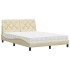 Cama con colchón tela color crema 120x200