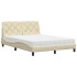 Cama con colchón tela color crema 120x200