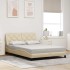 Estructura de cama sin colchón tela crema 120x200