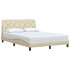 Estructura de cama sin colchón tela crema 120x200