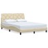 Estructura de cama sin colchón tela crema 120x200