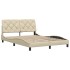 Estructura de cama sin colchón tela crema 120x200