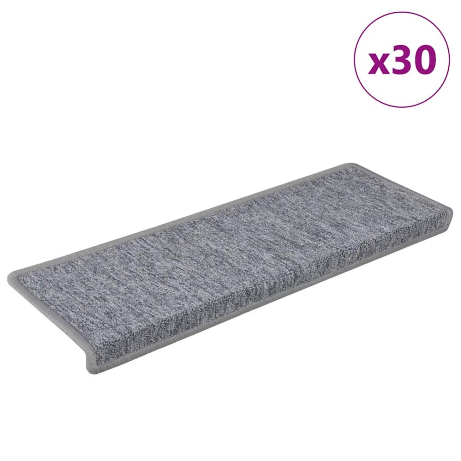 Alfombrilla escalera 30 uds 65x21x4 cm Blanco y