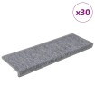 Alfombrilla escalera 30 uds 65x21x4 cm Blanco y gris