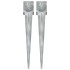 Picas de tierra 2 uds acero galvanizado plateado 14x14x91