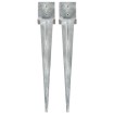 Picas de tierra 2 uds acero galvanizado plateado 14x14x91 cm