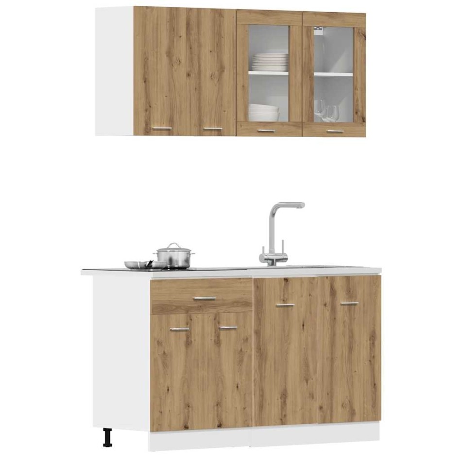 Set de muebles cocina 4 pzas madera ingeniería roble