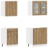 Set de muebles cocina 4 pzas madera ingeniería roble