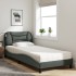 Cama con colchón tela gris oscuro 90x200