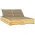 Tumbona doble y cojines beige madera pino