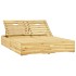 Tumbona doble y cojines beige madera pino